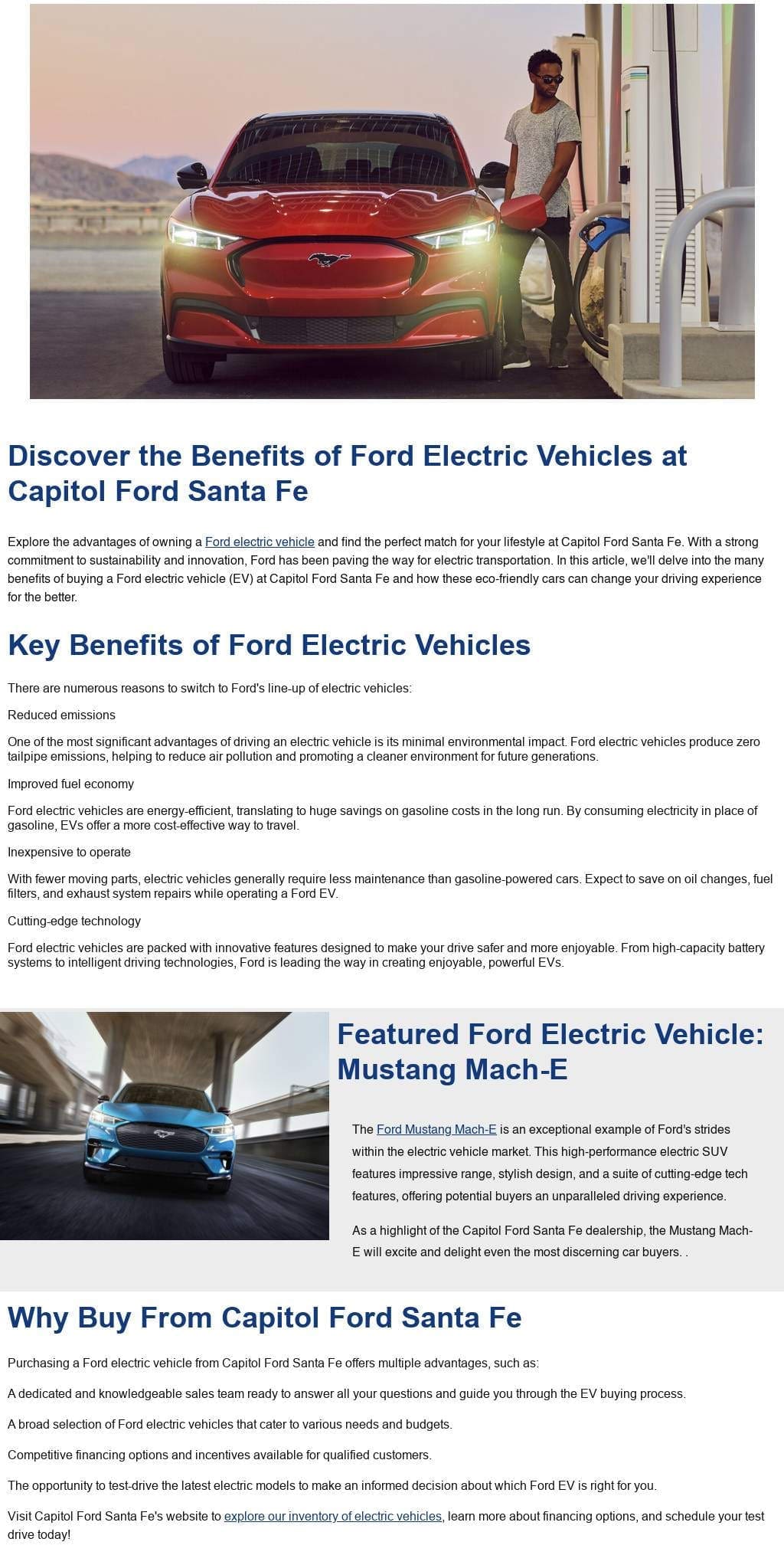 Key Features To Look For In A Ford Electric Vehicle